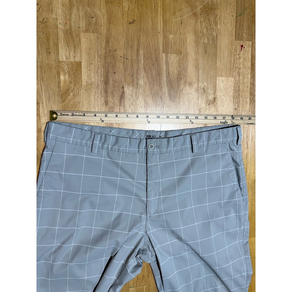 Nike Golf Dri-FIT Pants Mens 38x30 Gray Windowpane Plaid Tour Performance - Picture 2 of 8
